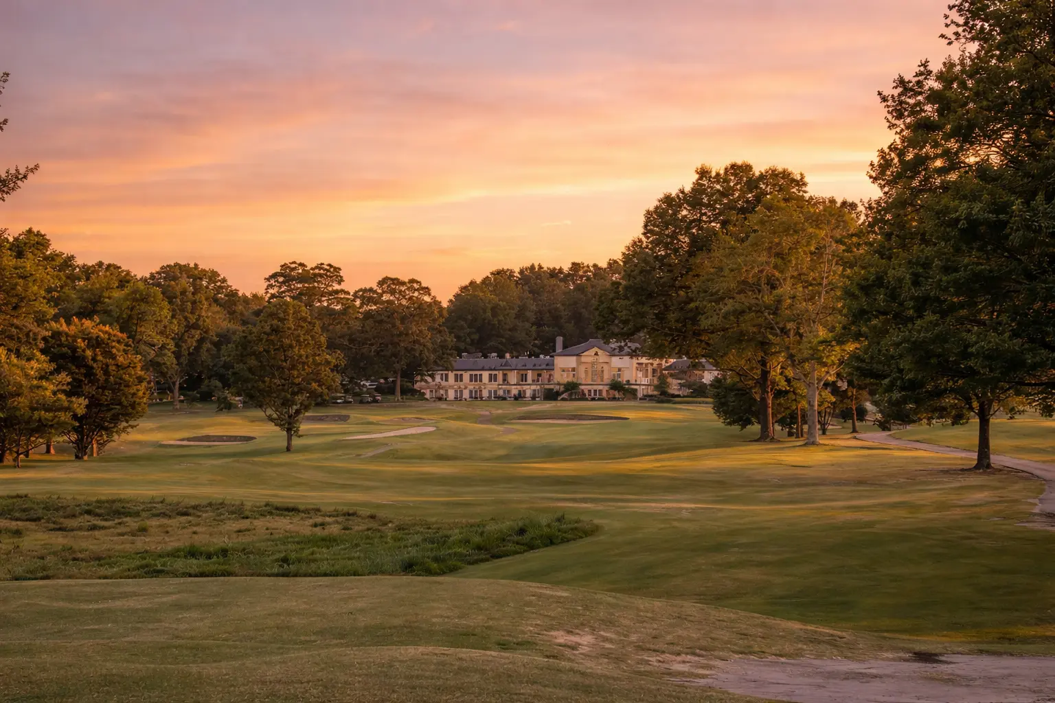 9th hole at Danville Golf Club during sunset